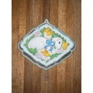 1986 Le Cordon Bleu Porcelain Jello Mold Franklin Mint Lamb / Sheep Butterflies